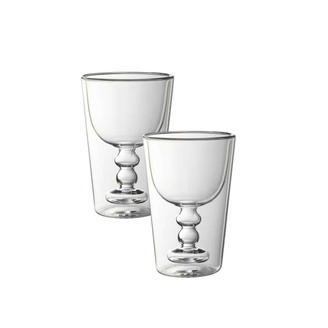 Dubbelwandig Wijn Glas Laag - set van 2