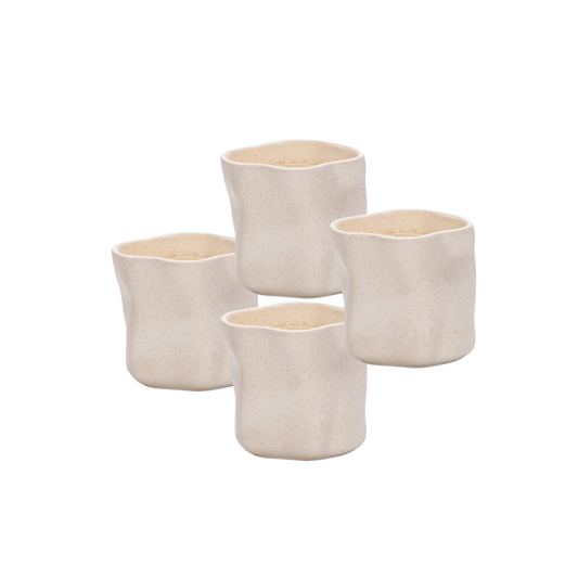 Organische Mok Keramiek Wit - set van 4