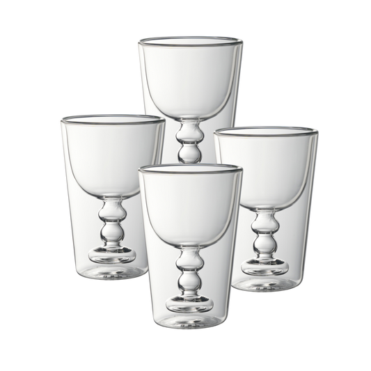 Dubbelwandig Wijn Glas Laag - set van 4